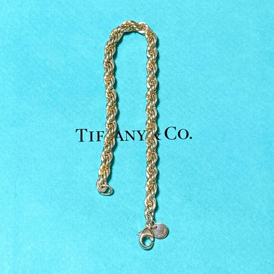 【極美品】18.4cm ティファニー ツイストコンビブレスレット 925/750