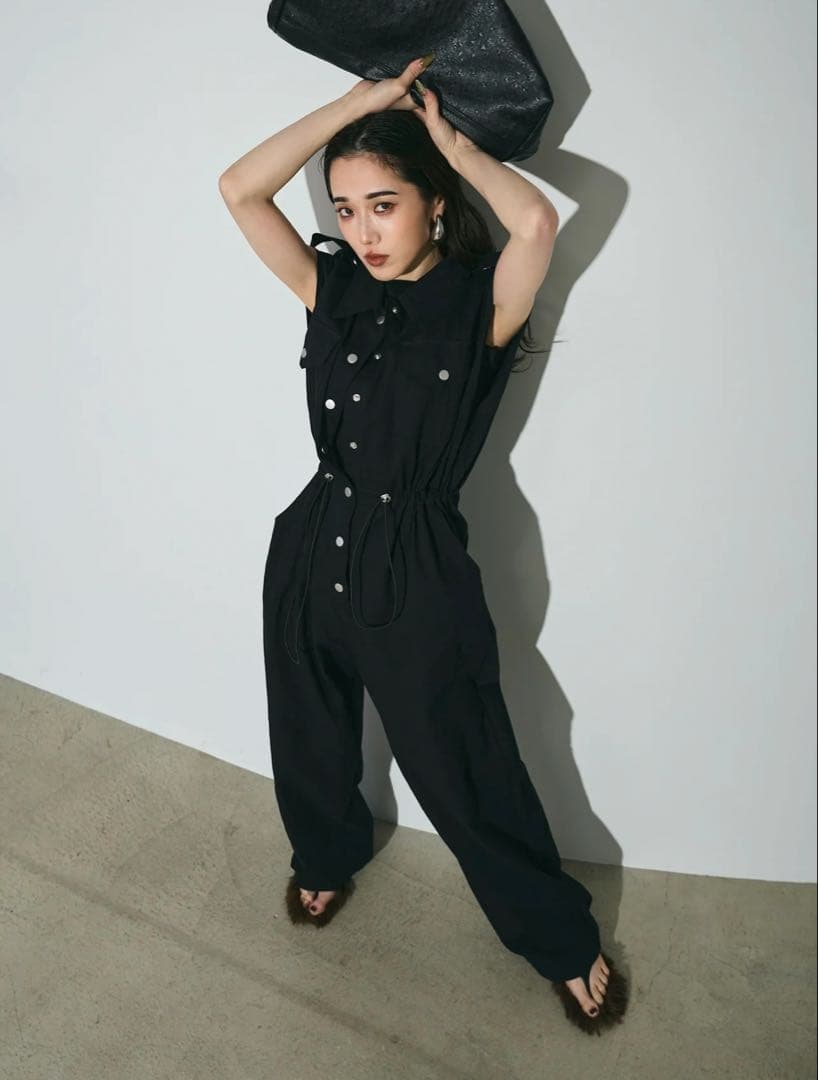 土日限定andrea&co【AUBREY】ダブルポケットドロストオールインワン