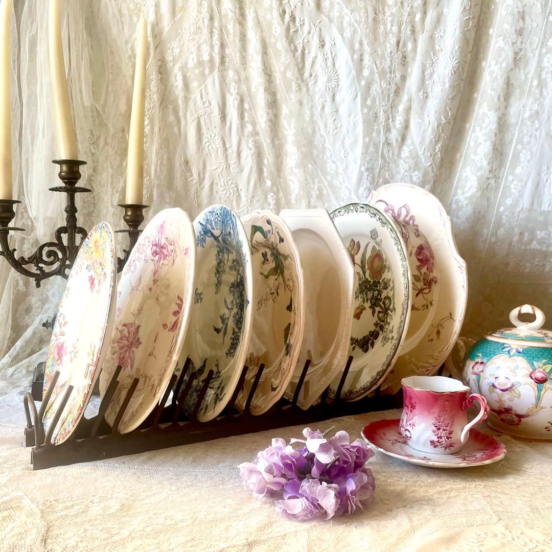 アイアン製ディッシュラック　皿立て　プレートホルダー　フランスアンティーク アイアン製ディッシュラック フランスアンティーク 33.5cm | OGISHIMA