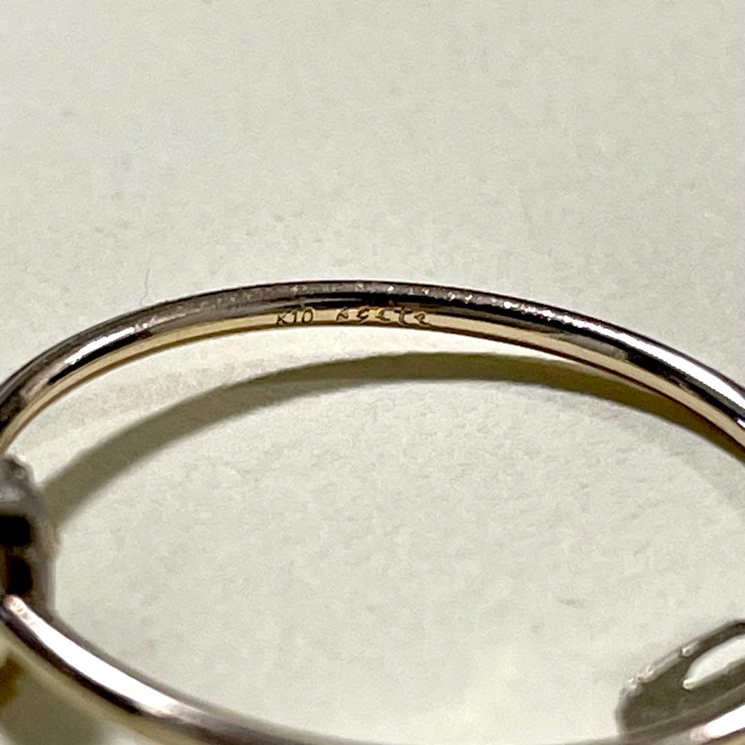 アガットagete スキニーリング K10/ラブラドライト,ジルコニア/指輪9号