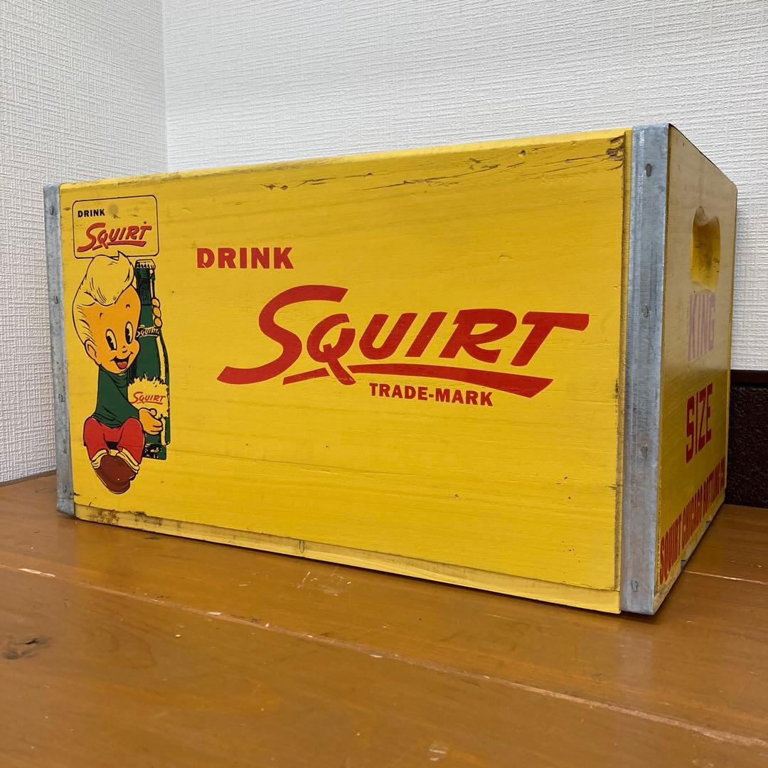 N391② ビンテージ ウッドクレート SQUIRT スクワート・ボーイ レトロ Squirt Boy “Merry Go Round” Metal Cooler スクワートボーイ