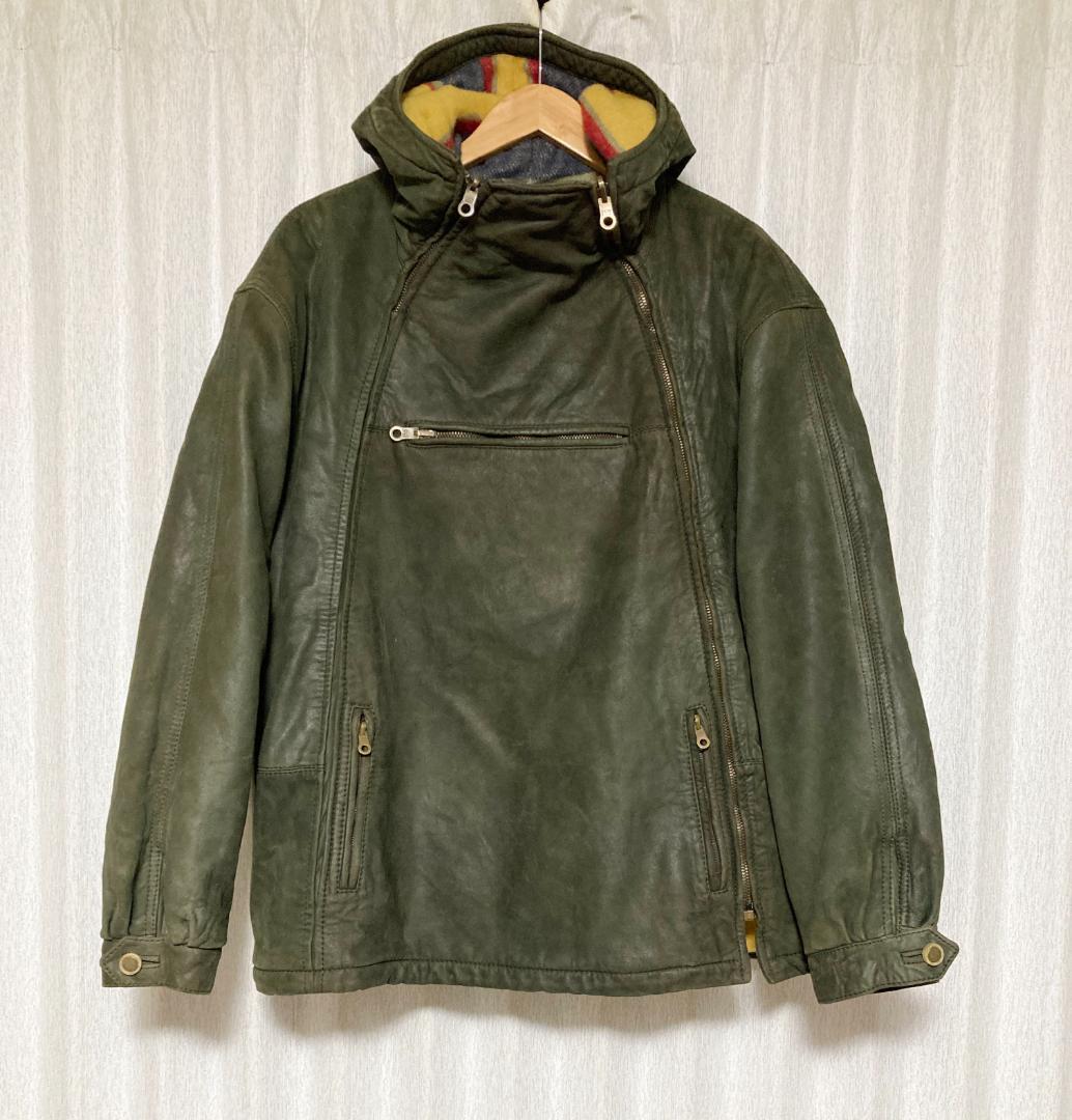 ジャケット・アウター 90s HUGO BOSS DEFORMATION LEATHER PARKA ヒューゴボス メンズ ブルゾン HUGO BOSS ブランド ハーフコート