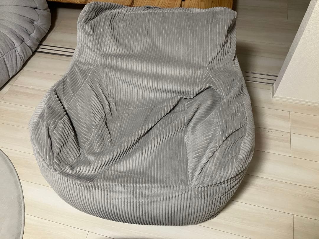 LOSSY HUGME 1人掛けビーズソファ GRAY オットマン付 LOOSY 1人掛けビーズソファ Charcoal｜1人用ソファ おしゃれ