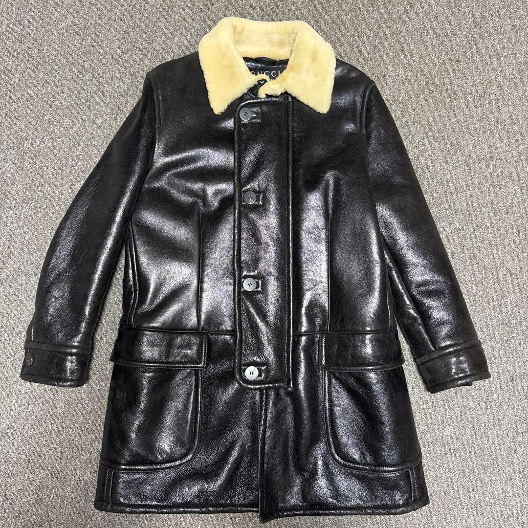 GUCCI レザージャケット コート　52 ブラック 楽天市場】GUCCI グッチ シェリーライン ボンバージャケット レザー