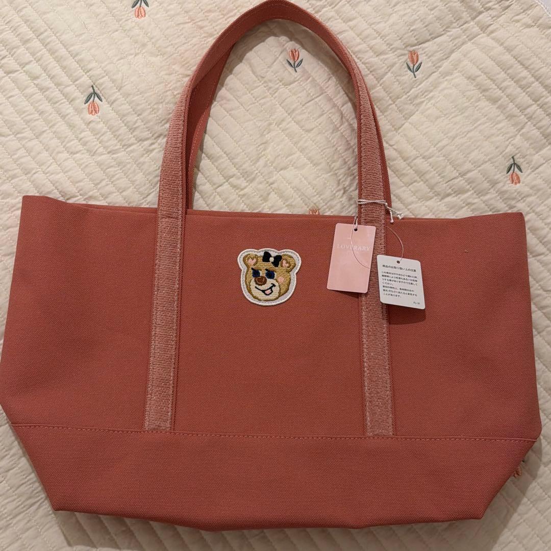 ピンク 大】フェイラー オールドテディ ワッペントートバッグ