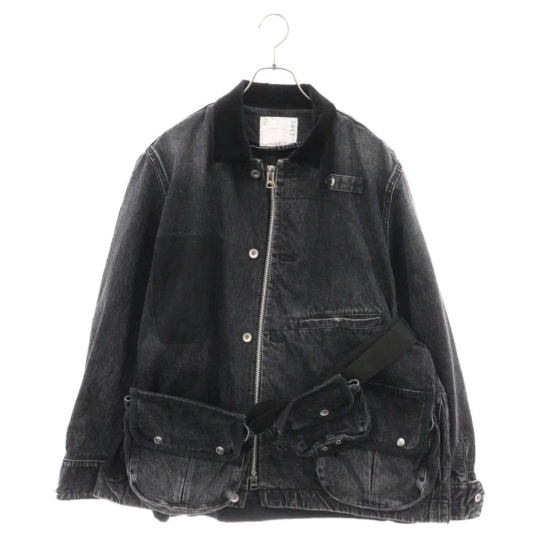 Sacai (サカイ) 20AW バッグ ドッキング デニムジャケット ブラック