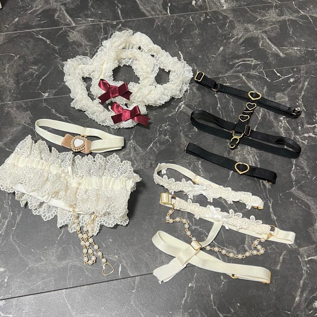 MILHAE チョーカー ガーターバンド MILHAE.】チャイニーズ・ガーターバンド(白/黒)ストラップ10色