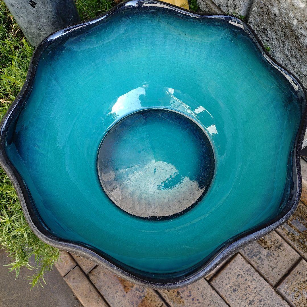 信楽焼 陶器 めだか鉢 睡蓮鉢 グリーン(大)37cm - メルカリ