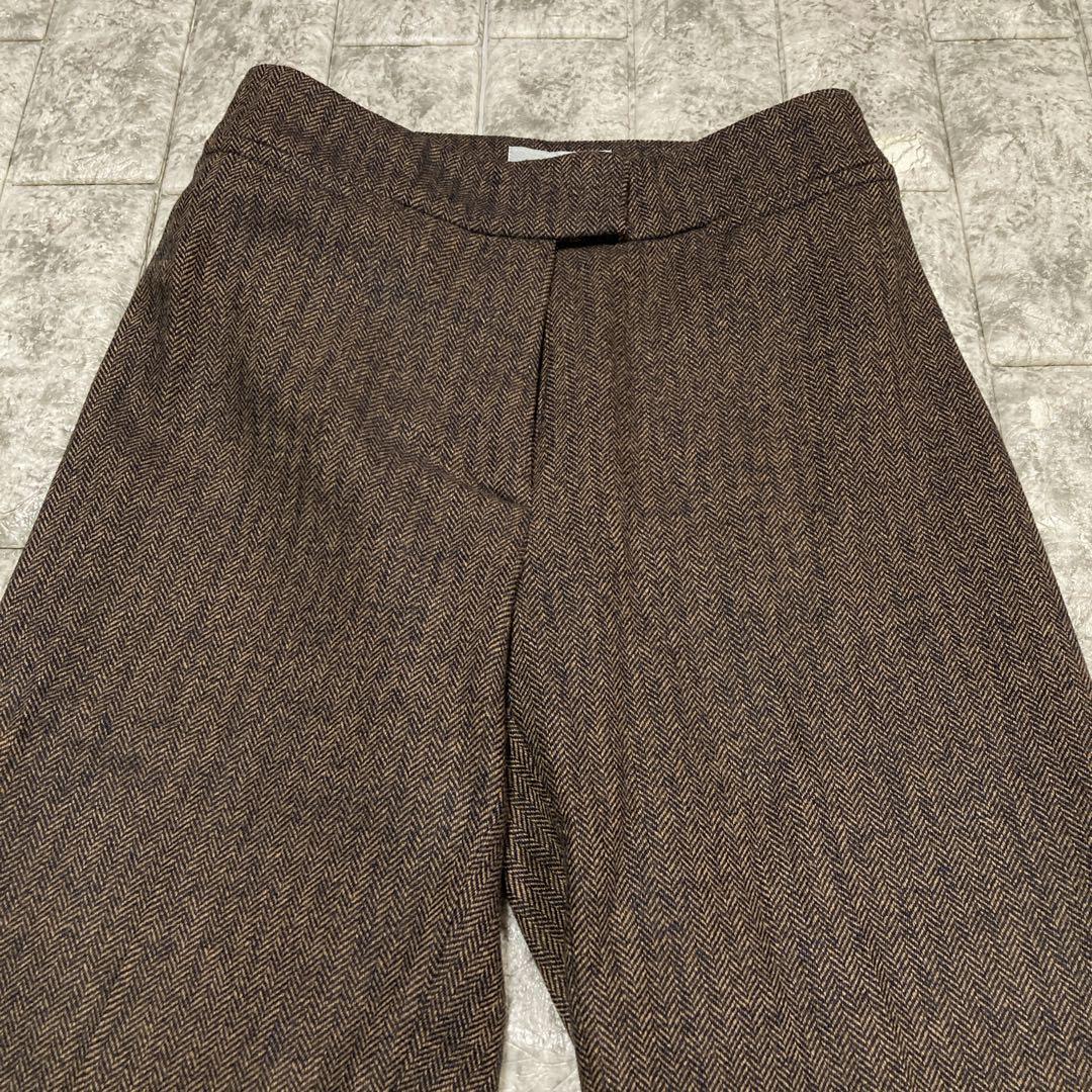 美品 ZIGSAW ジグソー パンツスーツ ヘリンボーン カシミヤ混 英国製