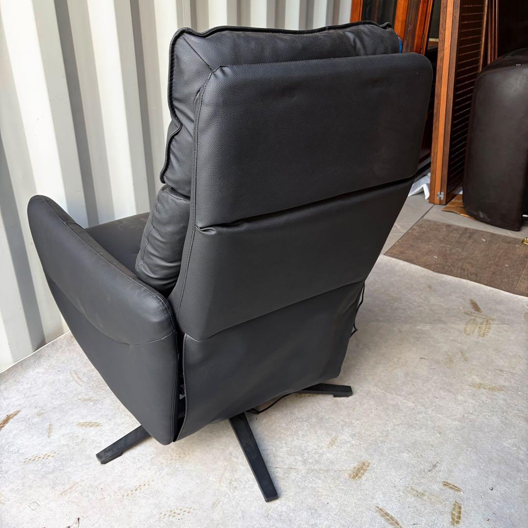 取付無料！ニトリ 2モーター 本革ダークグレー電動リクライニング