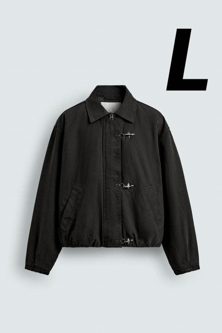 ZARA ザラ クロップドフィットトグルボタンジャケット L - メルカリ