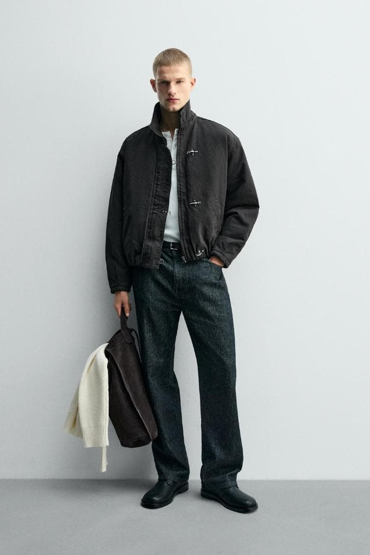 ZARA ザラ クロップドフィットトグルボタンジャケット L - メルカリ