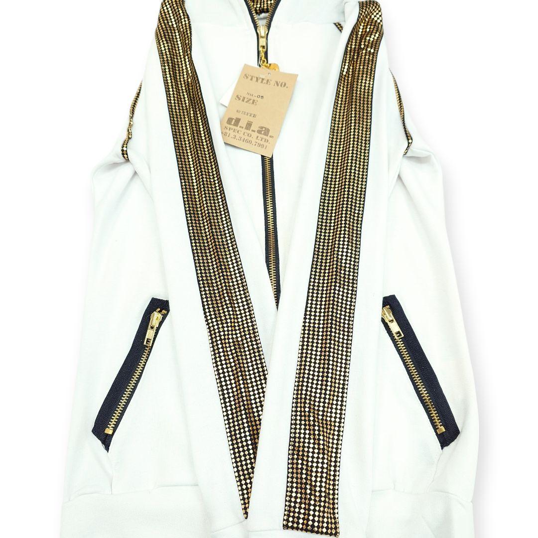 新品】d.i.a. スカルプリント ゴールド 悪羅悪羅系 パーカー Y2K