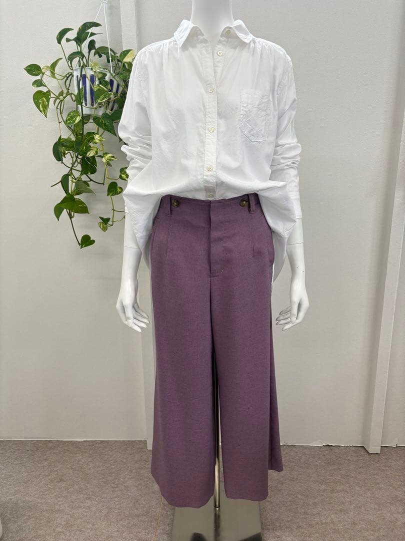 ☆CECICA☆新品未使用☆40size☆セミフレアガウチョパンツ☆ウエストゴム 39385 柔らかストレッチソフトポンチ ガウチョパンツ 約股下52cm 春夏