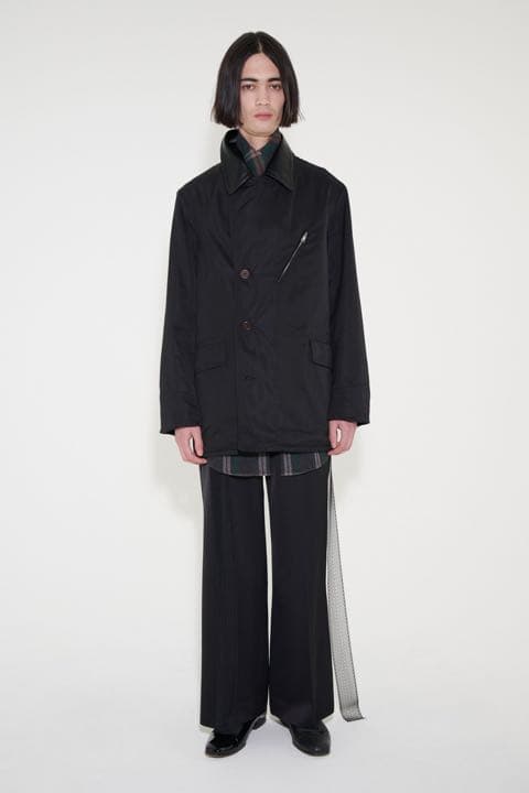 OUR LEGACY SCOOTA COAT BLACK DRAPE TECH