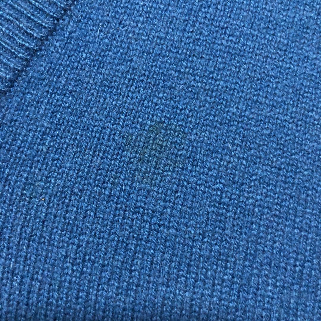 80s スコットランド製 Ballantyne カシミヤ Vネックニット M 青 - メルカリ