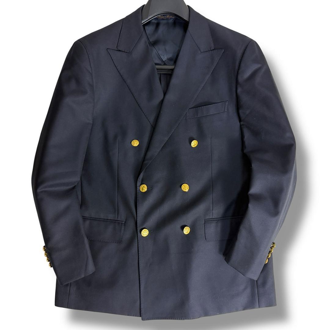 J7353 超美品 ブルックスブラザーズ 金ボタンダブル紺ブレザー 42REG