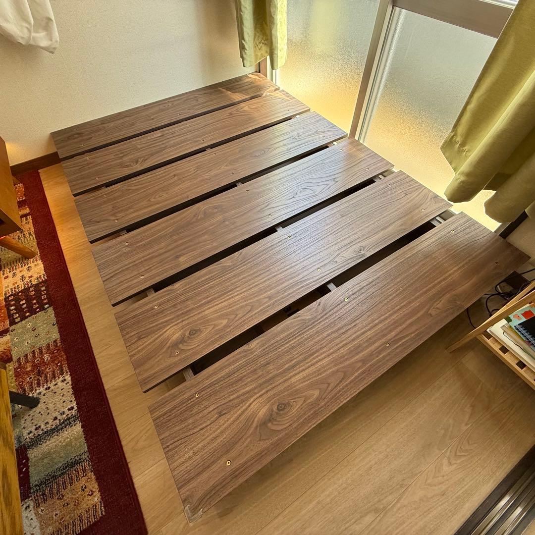 LOWYA ベッドフレーム　セミダブル　ウォルナット LOWYA（ロウヤ） セミダブルベッド フレーム単品 ベッドフレーム