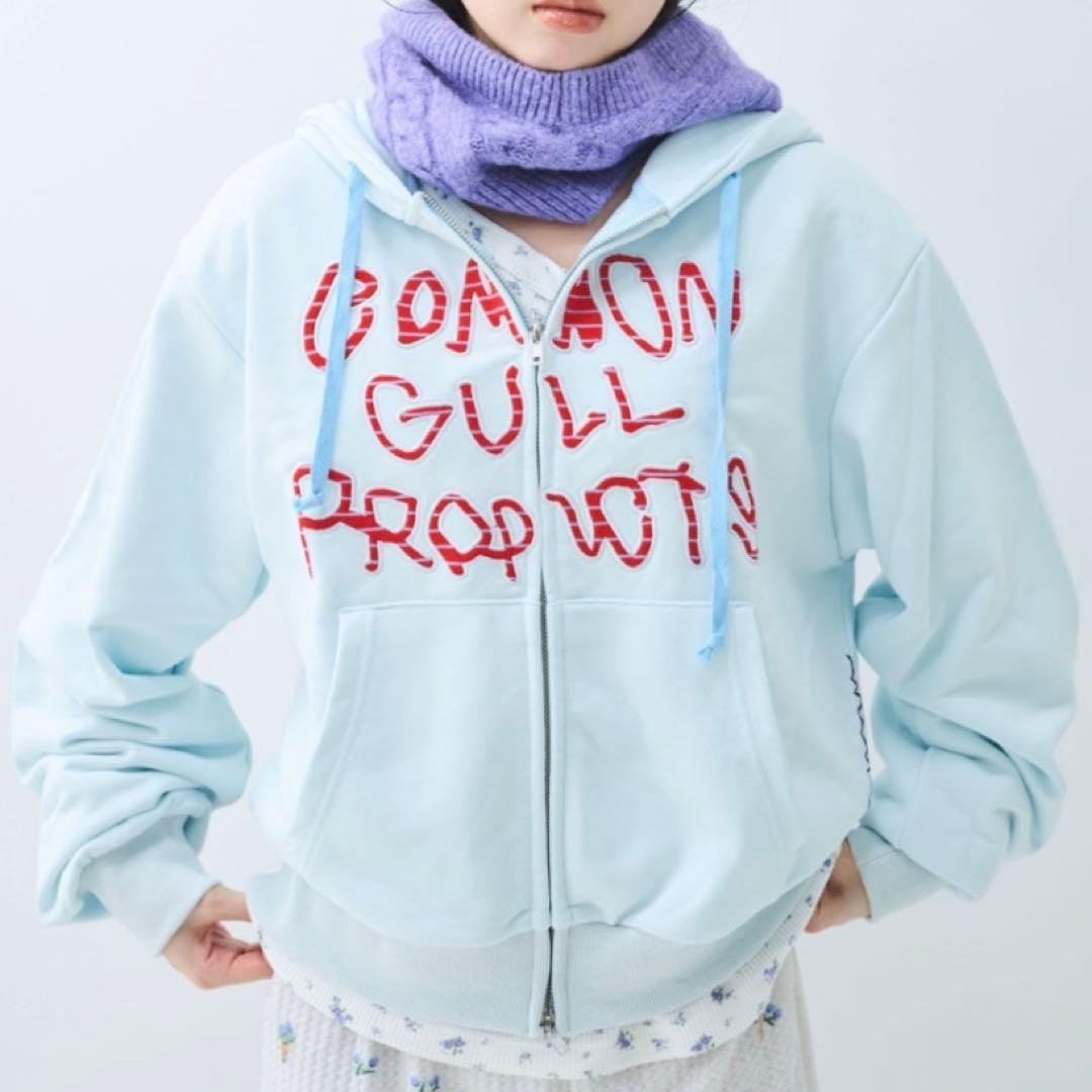 common gull products. パーカライトブルー M common gull products.（コモンガルプロダクツ）の「gull zip hoodie