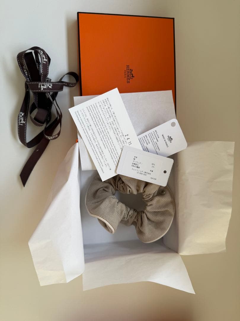 新品未使用　エルメス　シュシュ 《クラウディア》 プラン・エア　本物保証