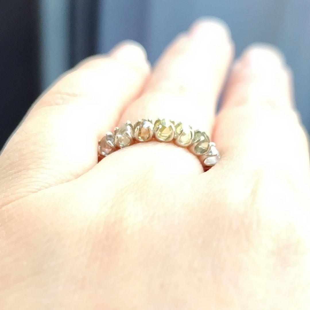 12号 pt900 ダイヤモンド 原石 グラデーション ハーフエタニティ 鑑別