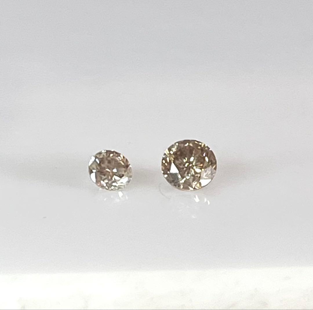 びじゅ K18片耳ダイヤピアス0.1ct 0.2ct ブラウン系