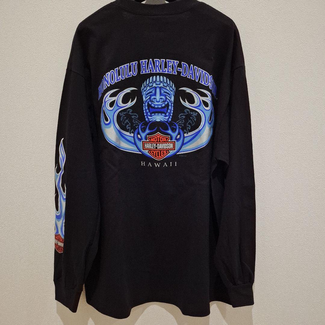 新品】ハーレーダビッドソン ホノルル限定 ロンT ブルーフレイム XL