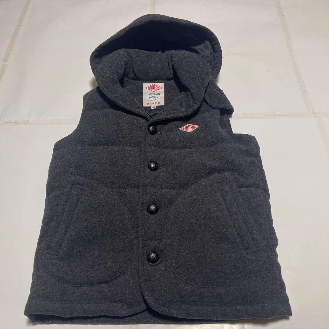 DANTON フード付きダウンベスト グレー サイズ: 34 - メルカリ