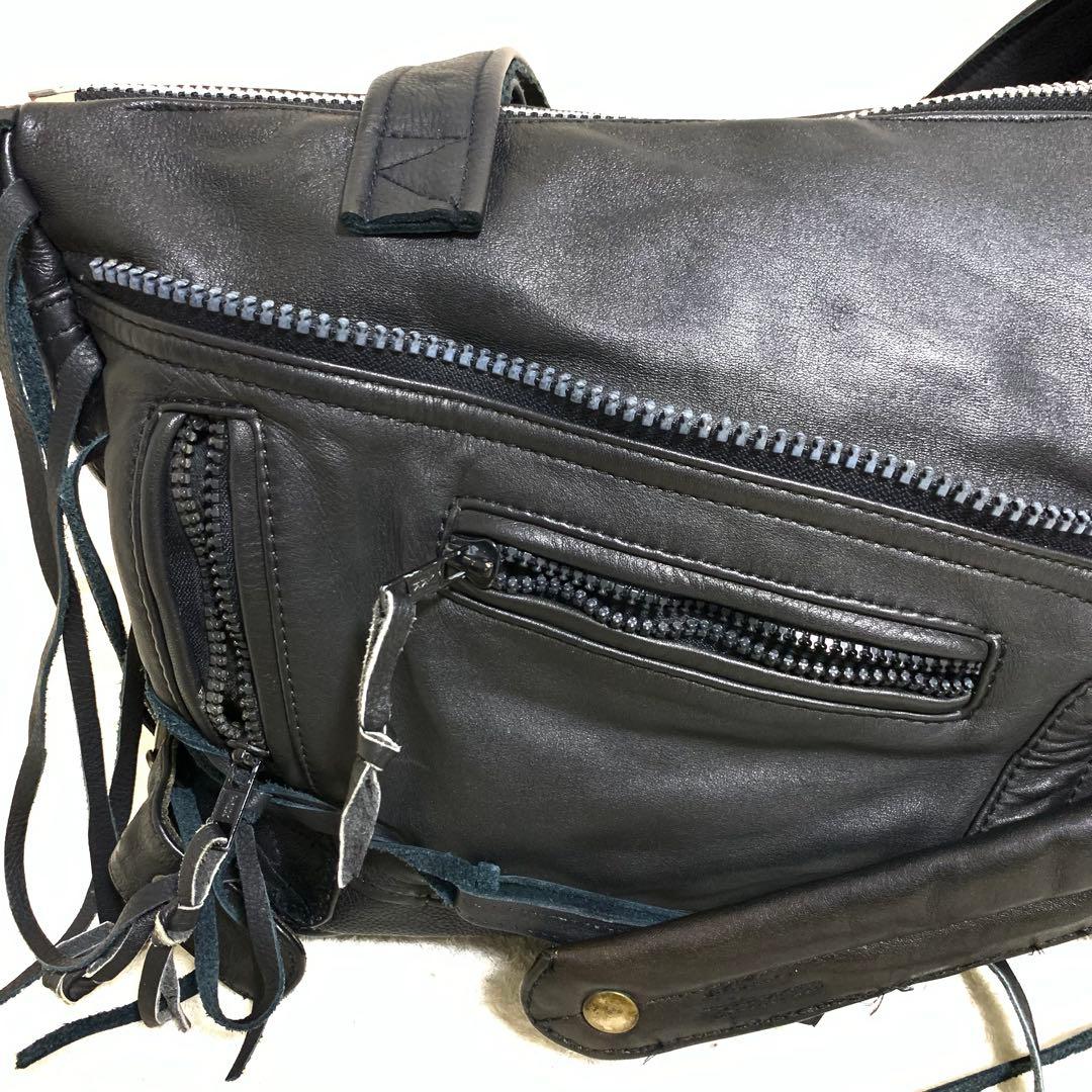 希少 VINTI ANDREWS トートバッグ レザー 再構築 フリンジ y2k