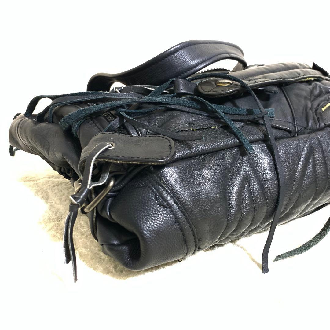 希少 VINTI ANDREWS トートバッグ レザー 再構築 フリンジ y2k