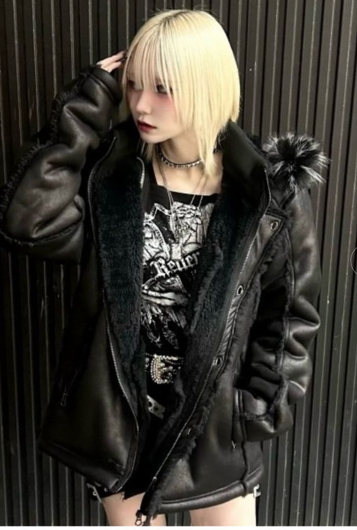 FUGA　フーガ　ファー付きムートンN2Bジャケット FUGA ブルゾン アウター 「FUGA/フーガ」ファー付きムートンN2B