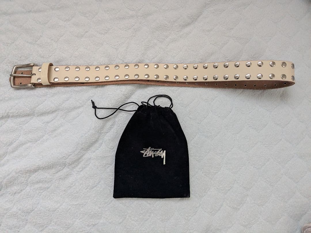stussy 8 BALL STUDDED.BELT 白 ホワイト L/XL Buy Stussy 8 Ball Studded Belt 'Bone' - 135184 BONE | GOAT