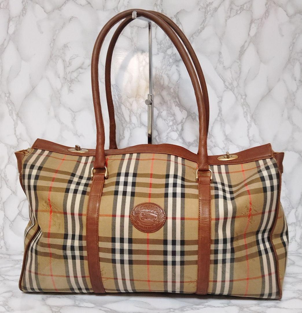 BURBERRY バーバリー ボストンバッグ ノバチェック 大容量 旅行バッグ