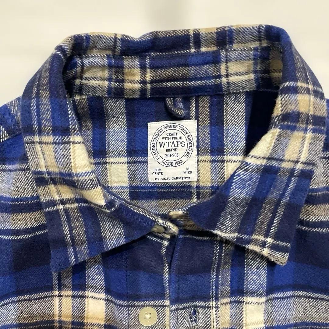 WTAPS ダブルタップス ネルシャツ チェックシャツ Mサイズ ブルー系 美