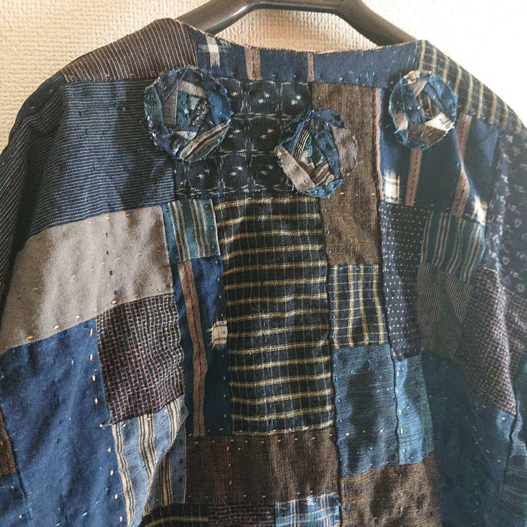 古布リメイク／一点物 藍染 絣 刺し子 パッチワーク - メルカリ