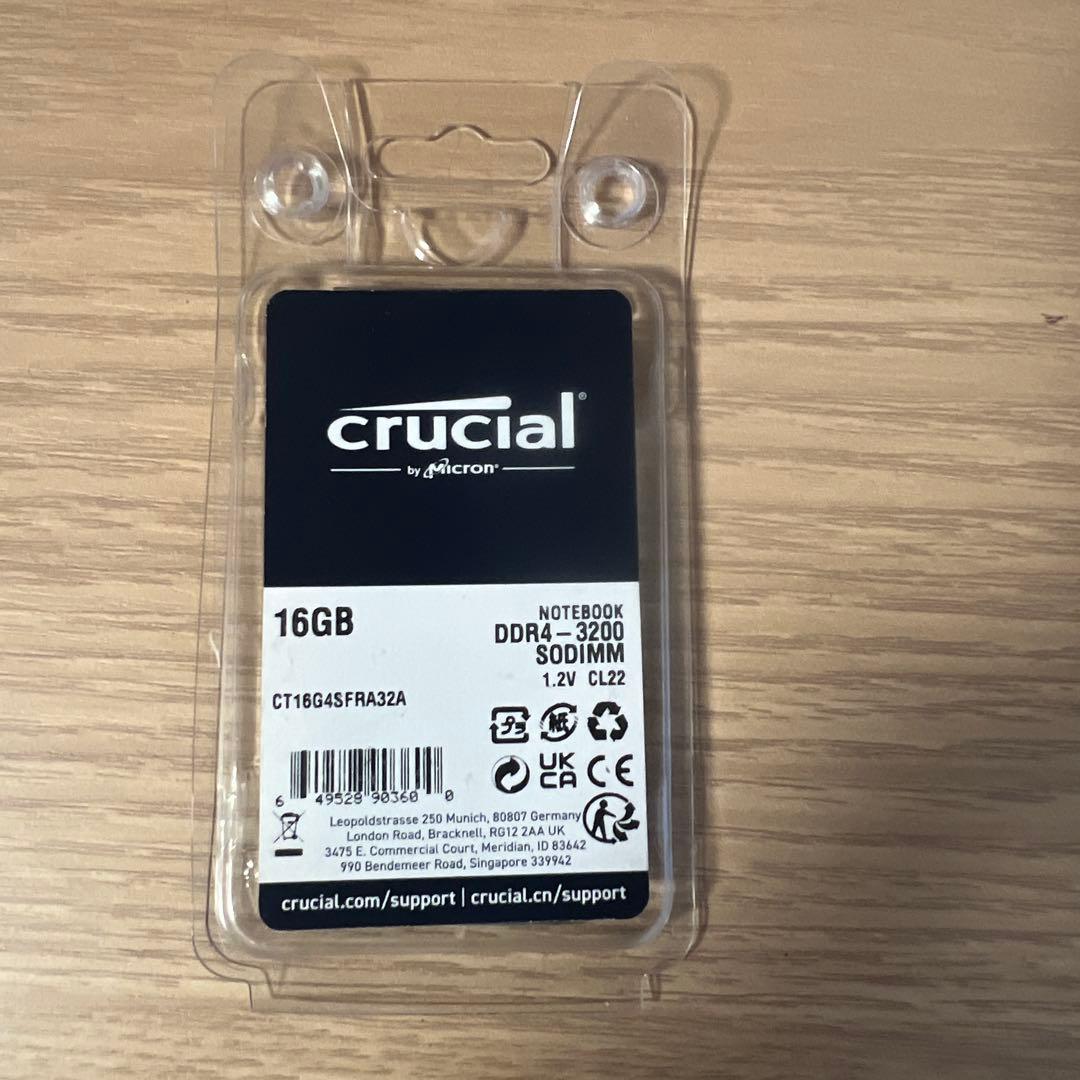 メモリー crucial DDR4-3200 SODIMM 16GB Crucial 16GB Kit (2 x 8GB) DDR4-3200 SODIMM | CT2K8G4SFRA32A