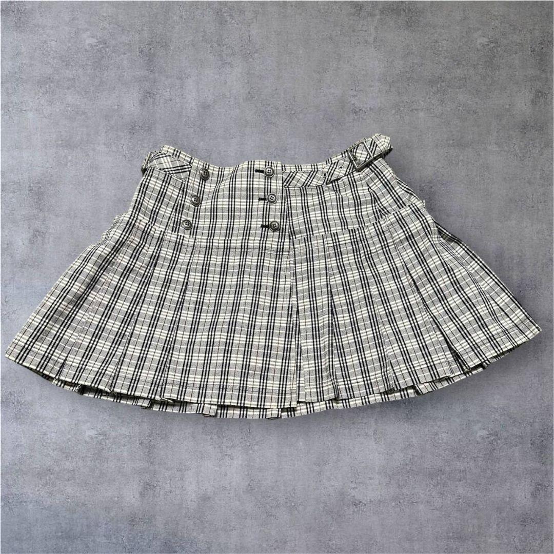 バーバリーブルーレーベル ノバチェック フレア ミニスカート 36