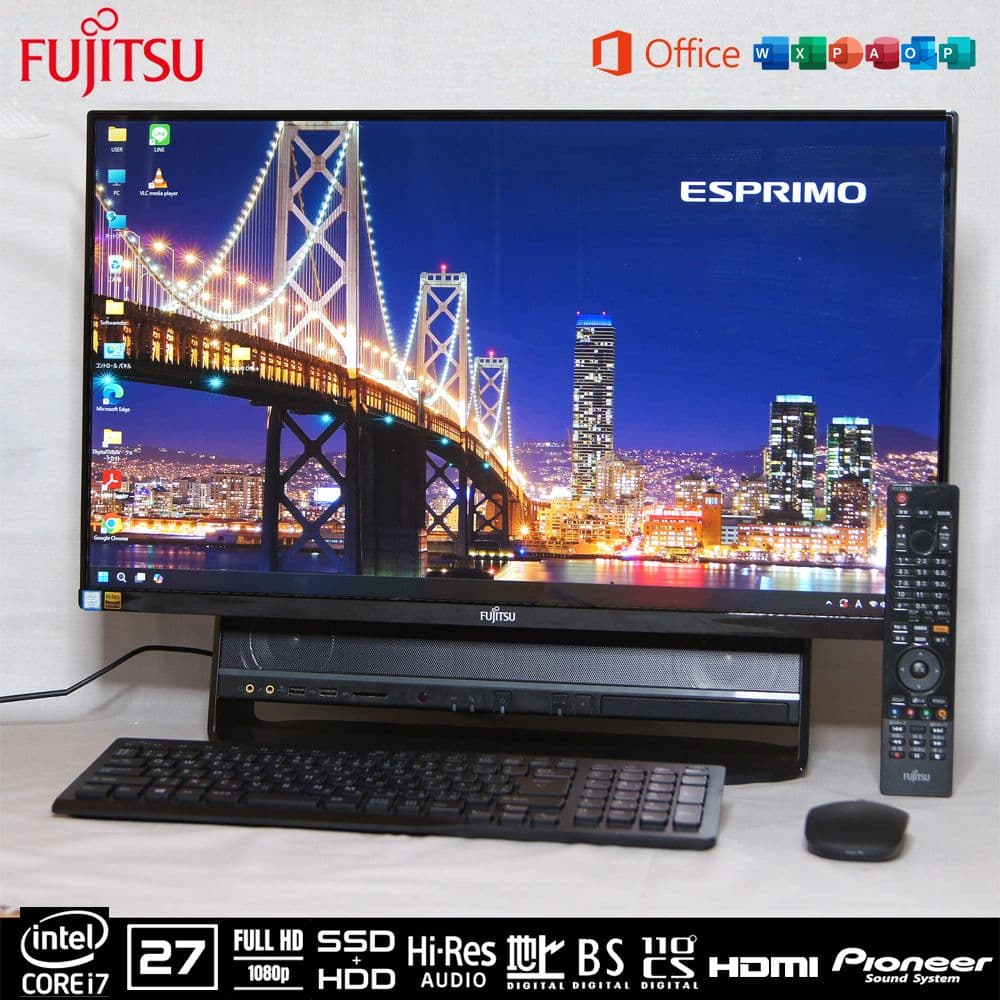 富士通プレミアムPC ESPRIMO/27型/i7/SSD+HDD/TV
