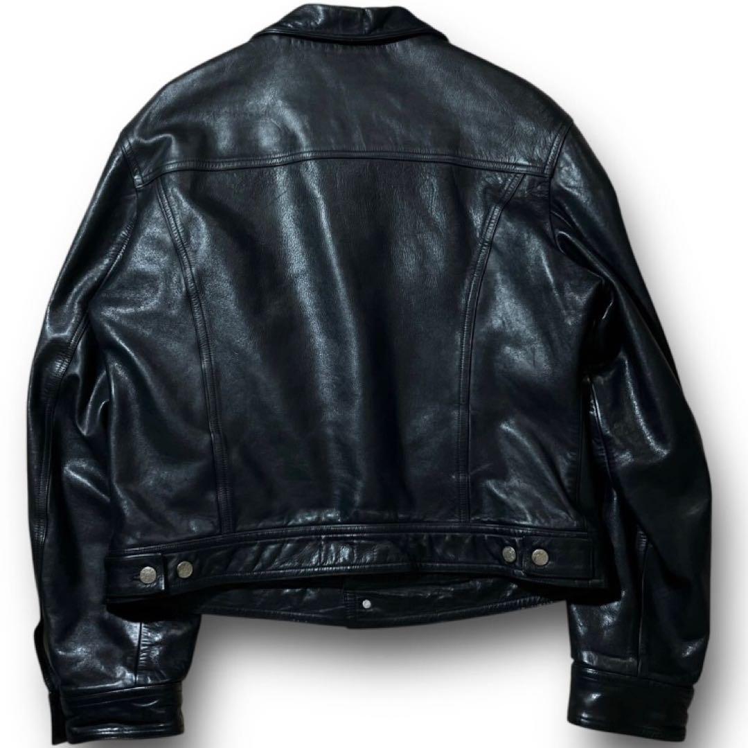 美品!希少 agnes b. homme 90s レザー トラッカージャケット - メルカリ