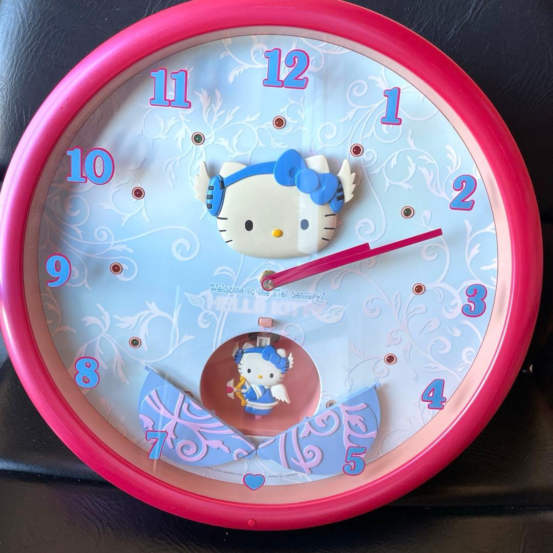 ☆希少☆ サンリオ ハローキティ 4MH772 からくり 掛時計 壁掛け時計