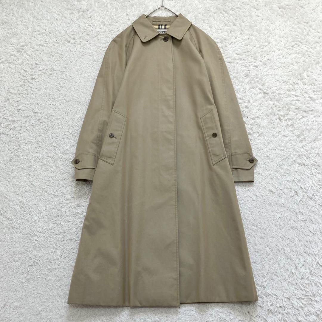 バーバリー ステンカラーコート ノバチェック ロング 白タグ ベージュ