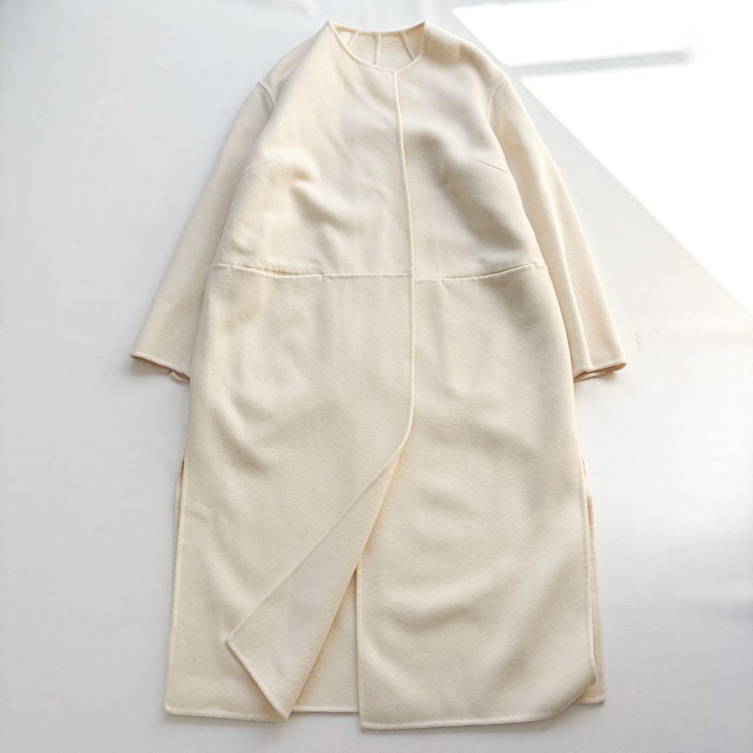 ドゥーズィエムクラス victorian リバーロングノーカラーコート 36