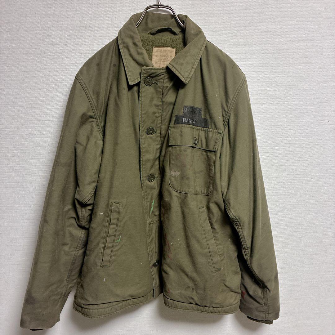 米軍実物 80s U.S.NAVY A-2 デッキジャケット ステンシル M