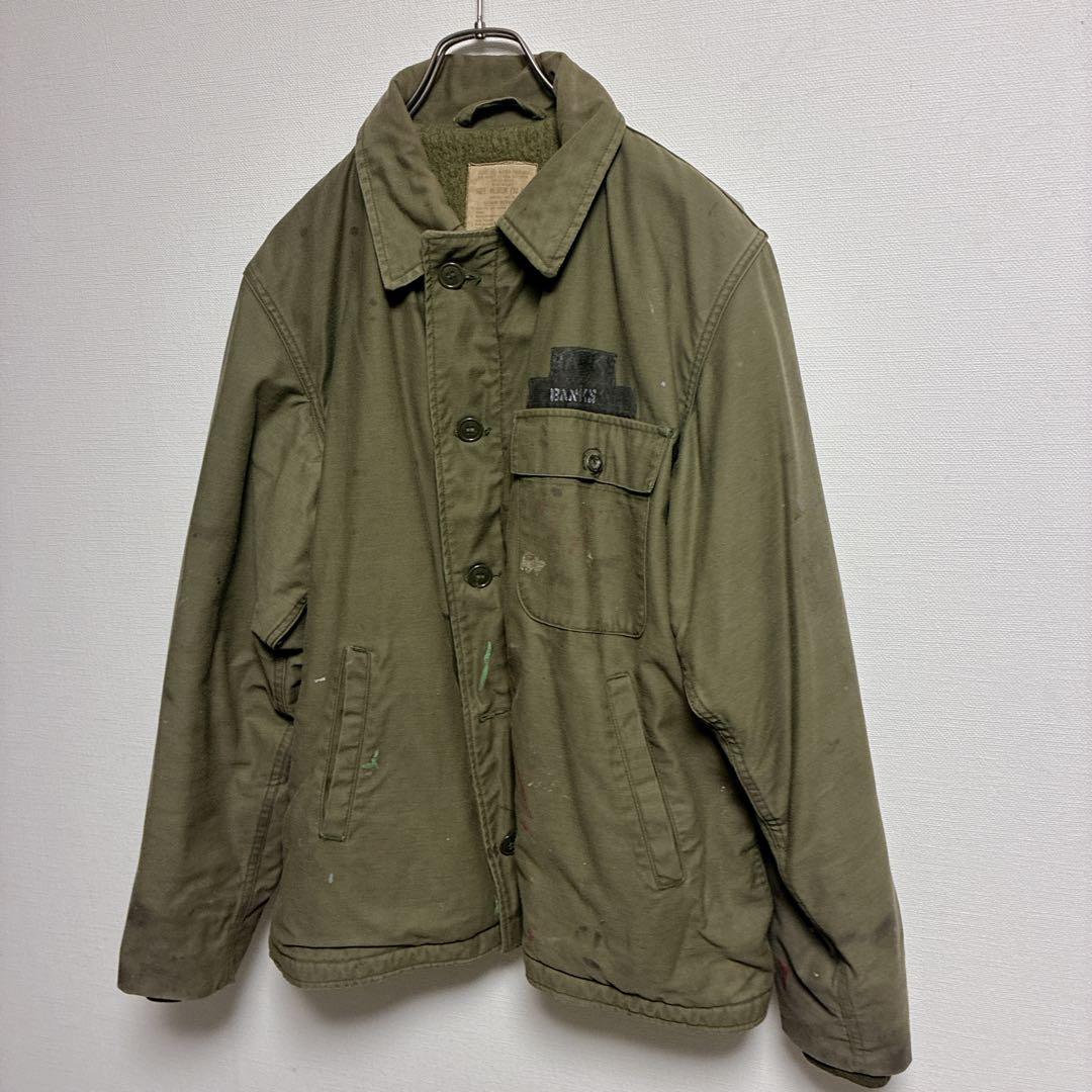 米軍実物 80s U.S.NAVY A-2 デッキジャケット ステンシル M