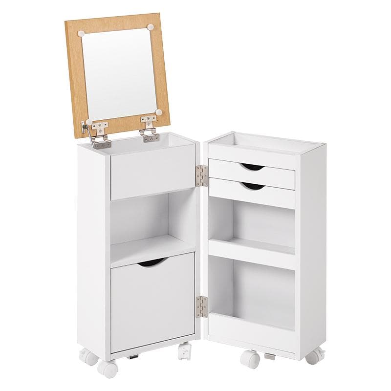コスメワゴン　ミラー付き　コスメボックス　完成品 楽天市場】収納力たっぷりメイクワゴン コスメボックス ホワイト 完成