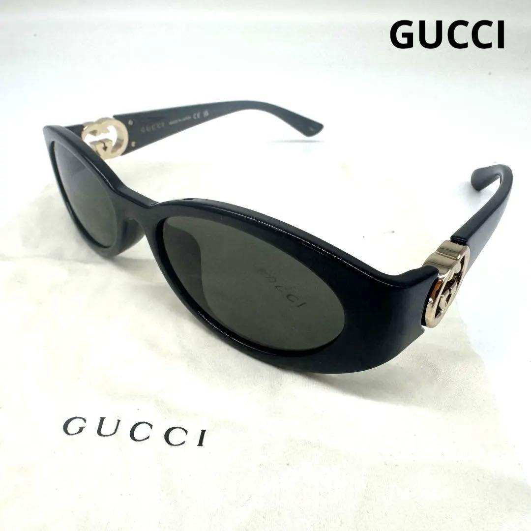 GUCCIグッチ オーバル サングラス GG柄 ゴールド 男女兼用 GUCCI（グッチ） サングラス 「GUCCI/グッチ」オーバル サングラス