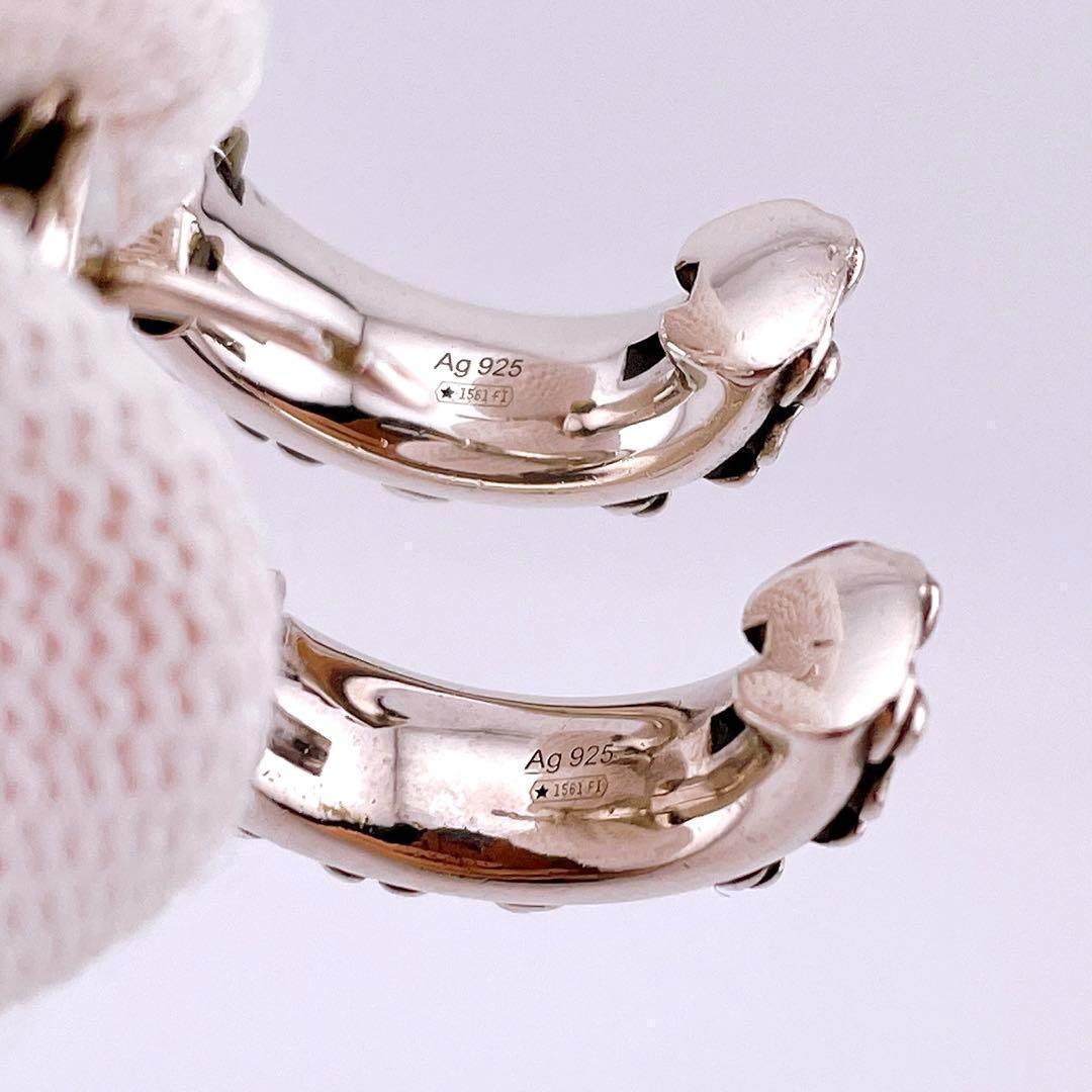 ☆グッチ☆ ピアス インターロッキングG フラワー 花柄 925 シルバー