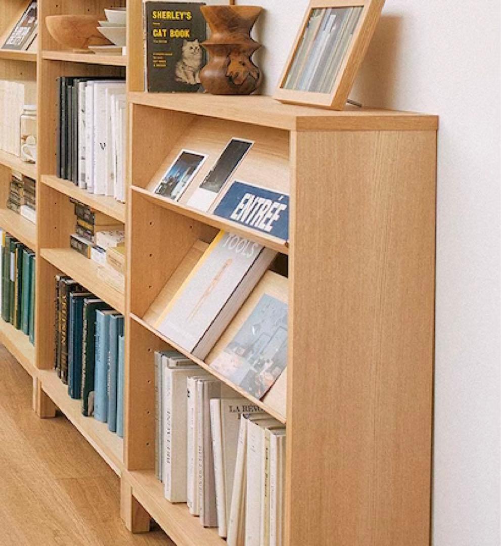 無印良品・本棚・薄型・組み合わせて使える木製収納 ロータイプ（販売