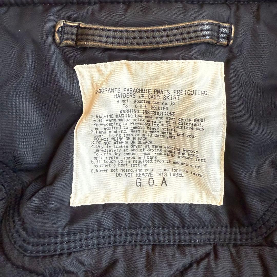 希少 g.o.a ゴア ミリタリー ボンバージャケット 中綿入り 2 黒 廃盤