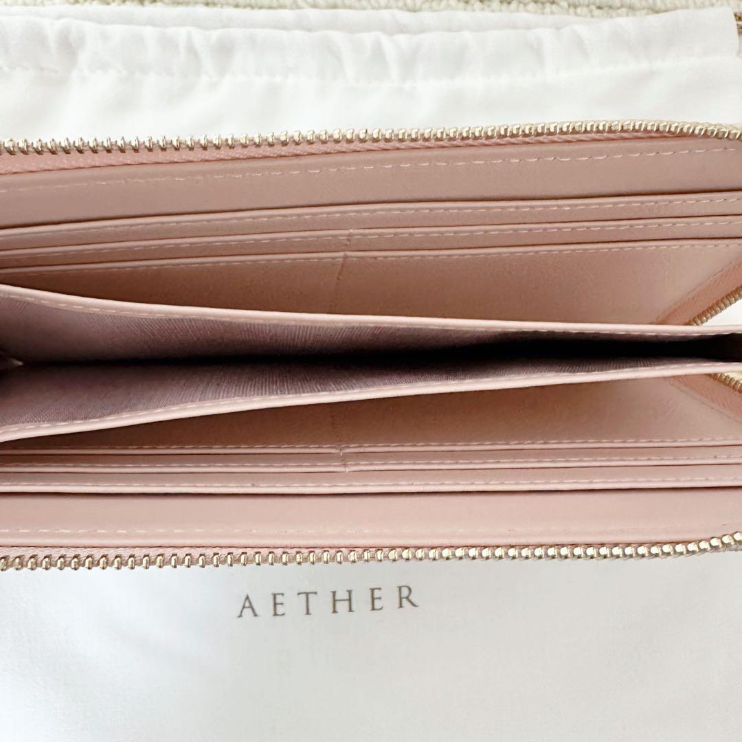 未使用】AETHER エーテル 長財布 L字型 マーガレット 花柄 レザー